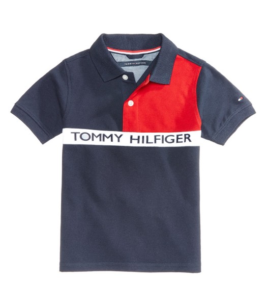 Tommy Hilfiger Blue/Red/White Color Block Polo Shirt 